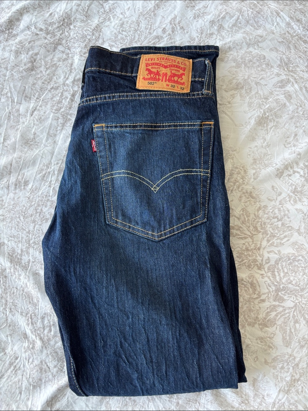 Levi's Men's 502 Dark Indigo Straight Jeans Size 32x32